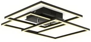 B.K.Licht Plafoniera LED da 40W, 2 cornici orientabili, luce calda 3000K, lampada da soffitto per ufficio Frame, nera