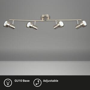 Lampada da soffitto a LED faretto 4xGU10 orientabile 3000K 12W nichel opaco Briloner