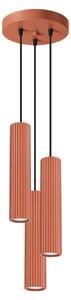 Lampada a sospensione KARBON 3P rosso ocra 3xGU10 10W alluminio 108x19.5x19.5cm Sollux Lighting