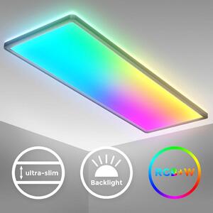 B.K.Licht I Lampada da soffitto LED RGB I Pannello LED ultra piatto I cambio colore I Lampada da soffitto RGBW dimmerabile I illuminazione indiretta I telecomando I Nero