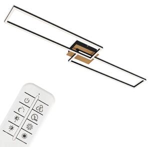 BRILONER FRAME Lampada da soffitto a LED, telecomando, dimmerabile, controllo della temperatura del colore CCT, orientabile, nero, 110 x 24,8 x 8,5 cm