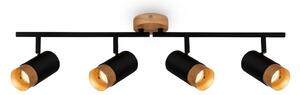 Faretto, nero, con legno, escl. 4xGU10/max.9W