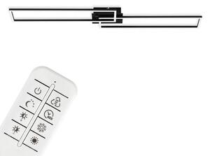 BRILONER FRAME Lampada da soffitto a LED, telecomando, dimmerabile, controllo della temperatura del colore CCT, orientabile, nero, 110 x 24,8 x 7,8 cm