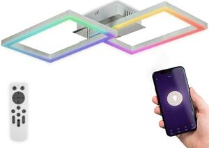 B.K.Licht Plafoniera LED smart WiFi, App e telecomando, controllo vocale, dimmerabile, CCT luce calda, neutra, fredda, colorata RGB, iOS & Android