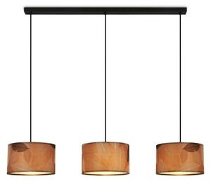 Lampada a sospensione Briloner Mata, decorazione a foglie, 3 luci, stile boho, attacco E27, color caffè, 110 x 25 x 120 cm