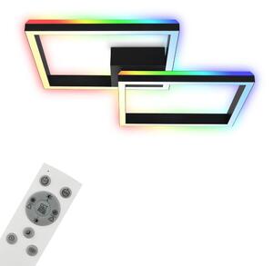 BRILONER - Lampada da soffitto RGB, lampada da soffitto retroilluminata a LED, dimmerabile, temperatura colore regolabile, cornice LED RGB, telecomando, nero