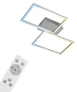 BRILONER - Lampada da soffitto Smart LED, lampada da soggiorno WiFi, controllo della temperatura del colore CCT, lampada da soffitto dimmerabile con telecomando, controllo vocale, color alluminio