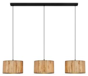 Lampada a sospensione Briloner Slama, paralume in alghe marine, 3 luci, stile boho, attacco E27, naturale, 110 x 25 x 120 cm