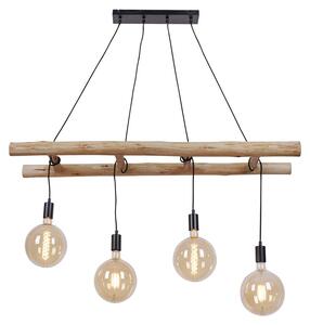 Lampada a sospensione, design a scala, naturale, eucalipto, L 120 cm