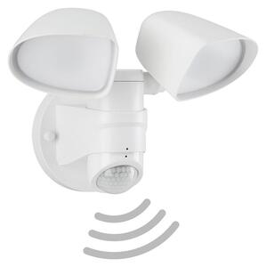 TELEFUNKEN - Lampada da esterno a LED, spot da esterno a parete con sensore, orientabile 10 Watt, 1000 Lumen, 4000 Kelvin luce bianca neutra, IP44, 258x218x160mm (LxWxH), proiezione 160mm, bianco