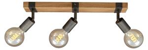 Faretto orientabile e inclinabile 3x E27 metallo-legno canna Briloner