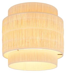 Lampada da soffitto Briloner Papper, paralume in rafia, stile boho, attacco E27, naturale, Ø30 x 32 cm