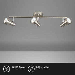 Lampada da soffitto LED Spot 3xGU10 orientabile 3000K 12W nichel opaco Briloner