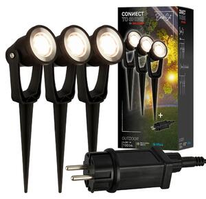 CONNECT TO SHINE Set iniziale Lilis con set di 3 faretti da giardino LED, IP65
