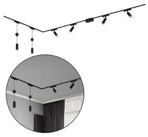 Sistema di binari Briloner Luxtrail, 4x faretti LED, 2x LED a sospensione, a L, nero