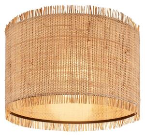 Lampada da soffitto Briloner Borra, paralume in paglia, stile boho, attacco E27, naturale, Ø40 x 28 cm