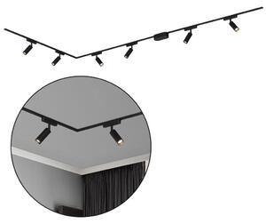 Sistema di binari Briloner Luxtrail, set completo, 6x faretti LED, a L, nero