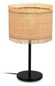Lampada da tavolo Briloner Borra, paralume in paglia, interruttore a cavo, stile boho, attacco E27, naturale, Ø25 x 43,5 cm