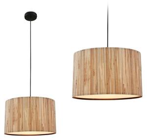 Lampada a sospensione Briloner Slama, paralume in alghe marine, stile boho, attacco E27, naturale, Ø35 x 128 cm