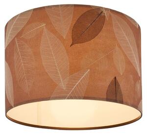 Lampada da soffitto Briloner Mata, decorazione a foglie, stile boho, attacco E27, color caffè, Ø35 x 28 cm