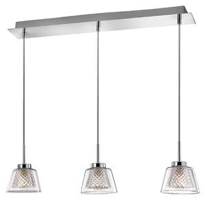 Nova Luce Boccale lampada a sospensione in vetro chiaro, cromo