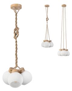Lampadario sospeso su cavo LOOMIS 3xE27/15W/230V 130 cm beige/rovere