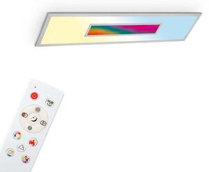 TELEFUNKEN - Pannello LED RGB, plafoniera LED CCT, plafoniera RGB centroluce, effetto arcobaleno, telecomando, dimmerabile, colore argento, 1000x250x65mm
