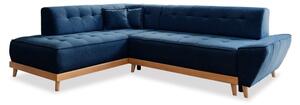 Divano letto angolare blu navy L, angolo sinistro Dazzling Daisy - Miuform