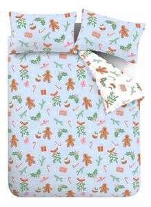 Set copripiumino e federa blu in microfibra per letto matrimoniale e per letto esteso 230x220 cm Gingerbread – Catherine Lansfield
