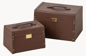 Set di 2 scatole portaoggetti in similpelle Travel