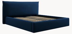 Letto imbottito effetto velluto Elio con contenitore