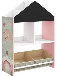 ZONEKIZ Scaffale Portagiochi Vivace per Bambini 3-8 anni con Ripiani e Cassetti Rimovibili, Libreria Soluzione Salvaspazio, Rosa|Aosom Italy