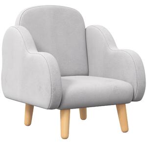 ZONEKIZ Poltrona per Bambini fino a 3 Anni con Braccioli a Nuvola in Tessuto, 46x51x55cm, Grigio|Aosom