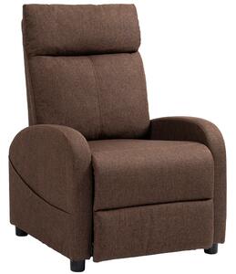 HOMCOM Poltrona Relax Reclinabile con Poggiapiedi in Tessuto Effetto Lino, 69x85x100 cm, Marrone
