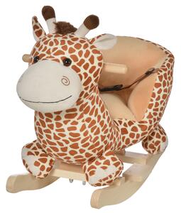 HOMCOM Cavallo a Dondolo in Legno Giraffa per i Bambini 60 x 33 x 45cm|Aosom