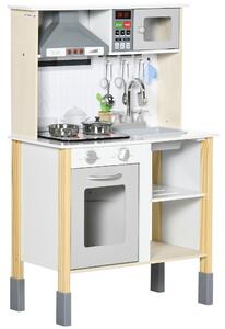 AIYAPLAY Cucina Giocattolo per Bambini con Altezza Regolabile, Suoni, Luci e Utensili, in MDF e PP, 60x30.5x93.2 cm|Aosom