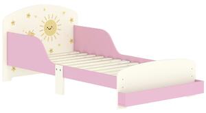 AIYAPLAY Letto per Bambini 3-8 Anni Basso in Legno con Spazio Contenitore e Sponde Laterali, 150x77x60 cm, Rosa | Aosom Italy