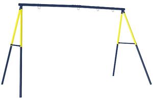 AIYAPLAY Struttura per Altalena da Giardino per Bambini 3-8 Anni in Acciaio, 4 Ganci, 260x160x178 cm, Blu | Aosom Italy