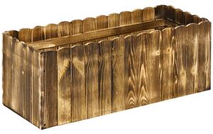 Outsunny Fioriera da Giardino Rettangolare per Interni ed Esterni, in Legno di Abete, 80x33x30 cm, color Legno|Aosom