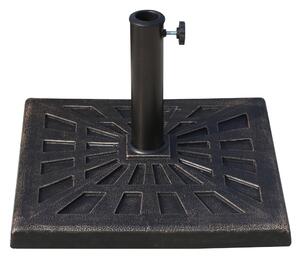 Outsunny Base Ombrellone Quadrata, Resina Resistente, Adatta Pali Ø3,8-4,8cm, Design Elegante, 47x47x32cm, Ideale per Esterni|Aosom