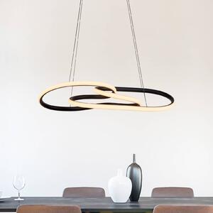 Paul Neuhaus Lampada a sospensione TWIST, dimmerabile, Nero, Soggiorno / Sala da pranzo, Alluminio, Moderno, Lampada a sospensione
