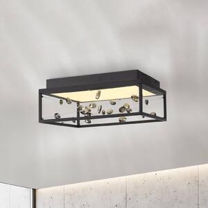 Paul Neuhaus Plafoniera soffitto SKINA, dimmerabile, Nero, Soggiorno / Sala da pranzo, Metallo, Moderno, Plafoniera