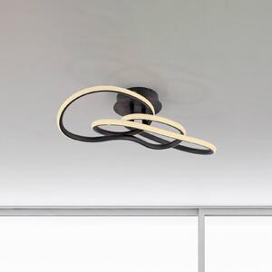 Paul Neuhaus Plafoniera soffitto TWIST, dimmerabile, Nero, Soggiorno / Sala da pranzo, Alluminio, Moderno, Plafoniera