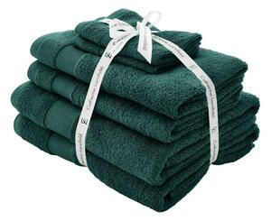 Set di asciugamani per viso e corpo tipo terry verde scuro in cotone 6 pz Anti-Bacterial – Catherine Lansfield