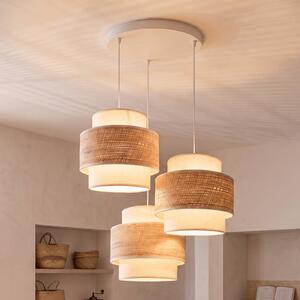 Lampada a sospensione Space Duolla, Crema / Ambra, Camera da letto, Tessuto / Stoffa / Seta, Giovanile, Lampada a sospensione