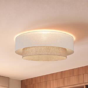 Plafoniera soffitto Boho Duolla, Crema / Ambra, Corridoio, Tessuto / Stoffa / Seta, Plafoniera