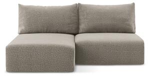 Divano angolare beige allungabile/con contenitore (con penisola a sinistra) Kalena – Makamii