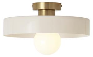 Plafoniera retrò bronzo con vetro beige - Jina