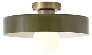 Plafoniera retrò bronzo con vetro verde - Jina