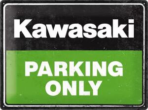 Cartello in metallo Kawasaki Parking Only, (40 x 30 cm)